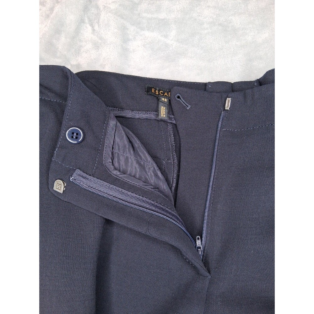 Escada Womens Navy Blue Virgin Wool Stretch Pants Size 44 Office Career - Picture 11 of 16